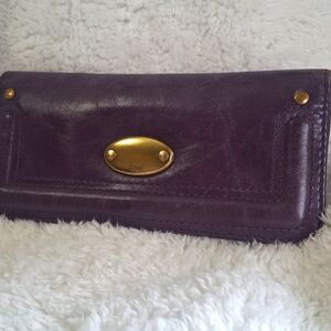 Chloe Distressed Purple Slim Wallet